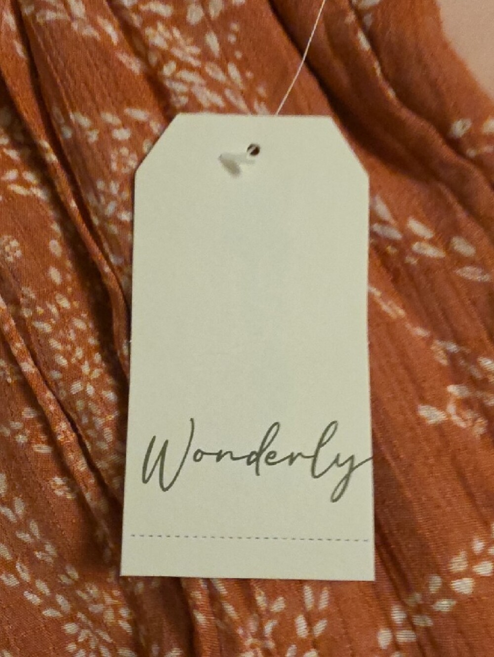 Wonderly Rust Printed Wide-Leg Women's Pants - Picture 7 of 7